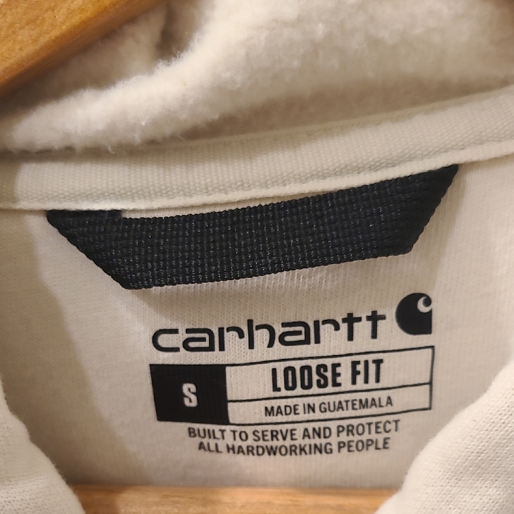 Carhartt Off-White Hoodie with Logo Sleeve - Picture 3 of 3